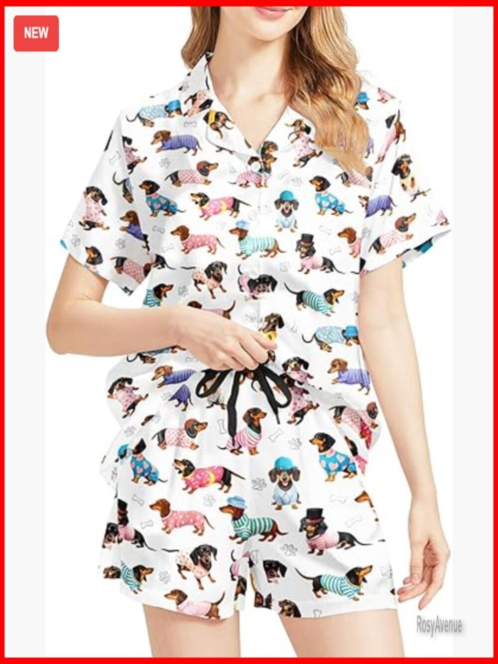Women's Pajama Set 2 Piece Button Down Top & Shorts Sleepwear Short Sleeve